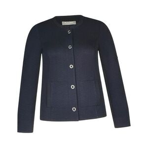 RABE BUTTON-UP TEXTURED CARDIGAN. NAVY